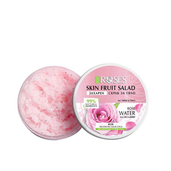 Roses Cukrový peeling s přírodní růžovou vodou 200ml