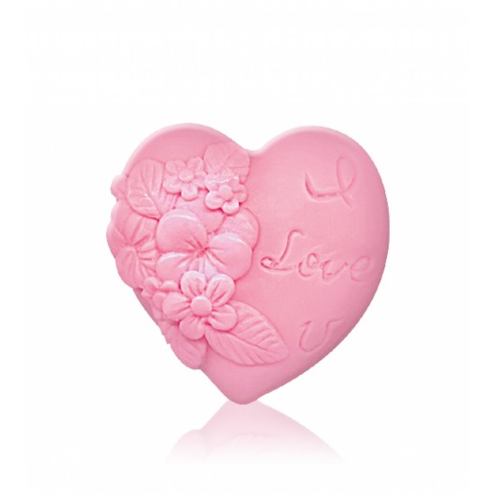 Glycerinové mýdlo: HEART IN LOVE – růžové - 65 g