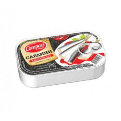 Sardinky v rajčatové omáčce Compass 125g