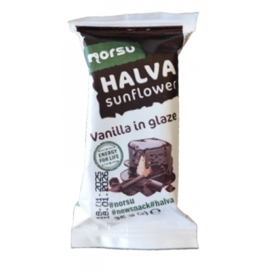 Norsu Halva slunečnicová s vanilkovou polevou 35g Norsu Halva slunečnicová s vanilkovou polevou 35g